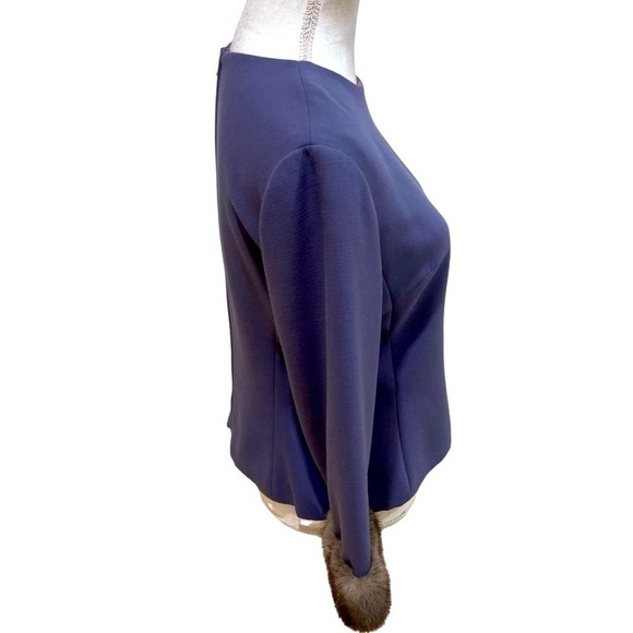 Vintage 90’s Chetta B lined lavender crew neck 3/4 sleeve trimmed mink sz 8 - Picture 6 of 10